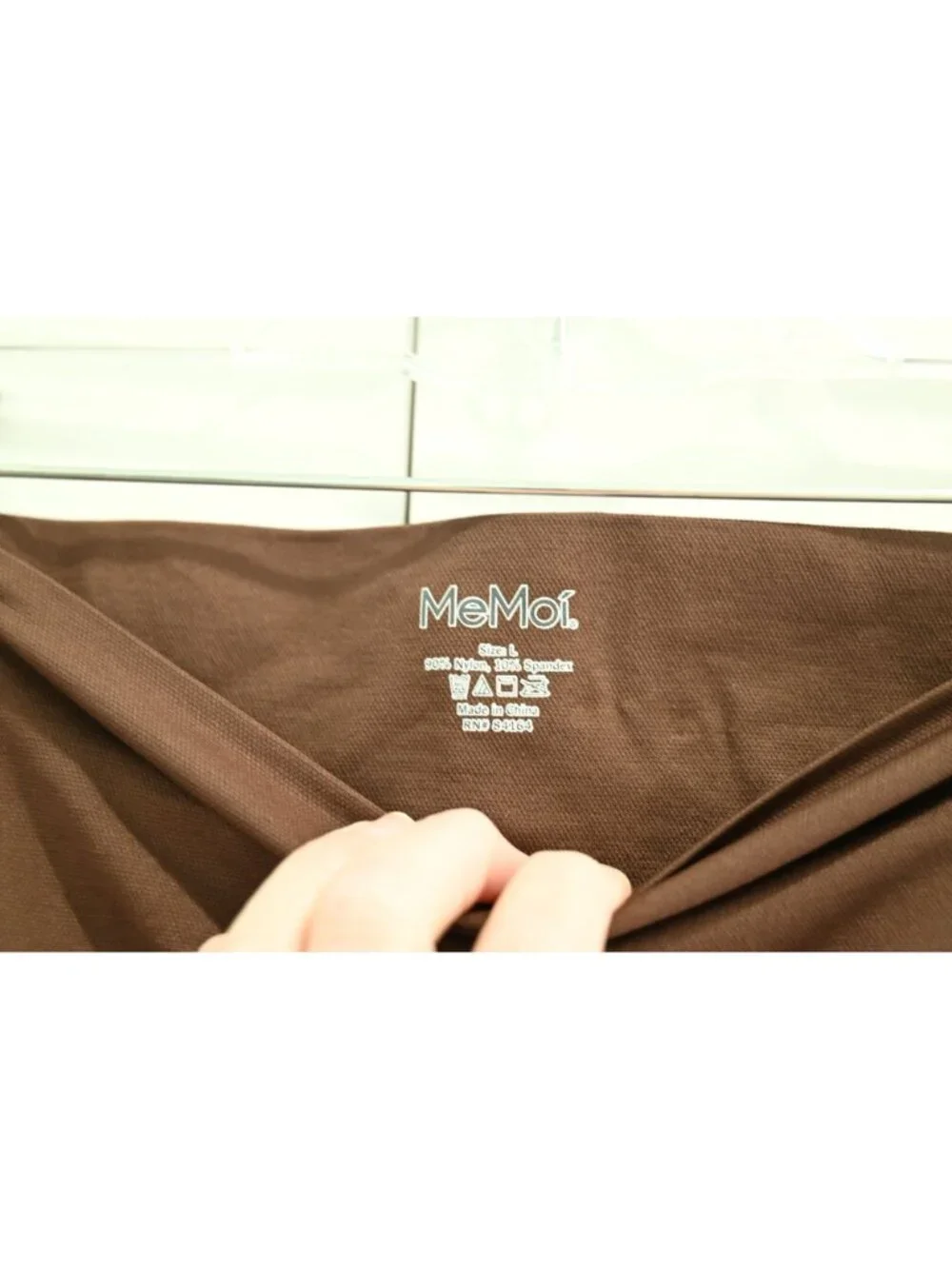 MeMoi High Waisted Shaping Shorts Sz L Brown Seamless Tummy Control Slip Short